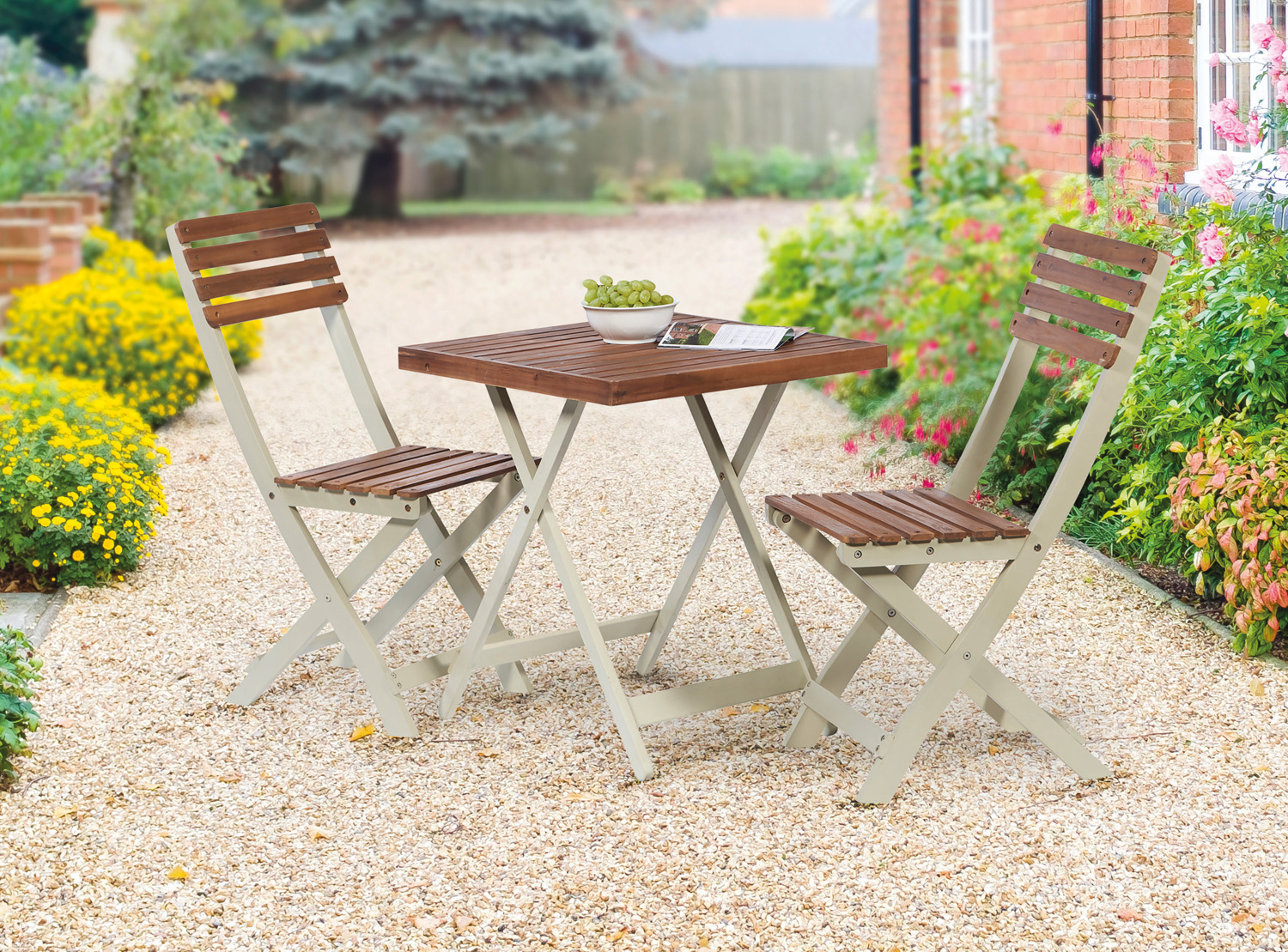 2 Tone Burley Hardwood Bistro Set Barnardo s Online Charity Shop